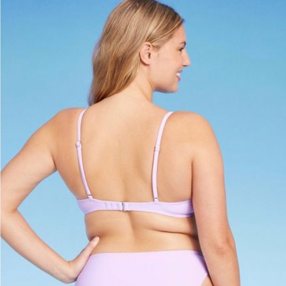 WILD FABLE BIKINI TOP WOMENS LILAC PURPLE UNDERWIRE FRONT TIE DETAIL NWT - Picture 7 of 8